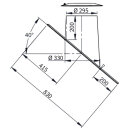 Ø 180 mm - Dachdurchführung Edelstahl 36° - 45° inkl. Wetterkragen