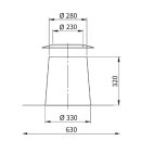 Ø 180 mm - Dachdurchführung Edelstahl 0° inkl. Wetterkragen
