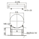 Ø 180 mm Schornstein - Wandhalterung verstellbar 50 - 150 mm