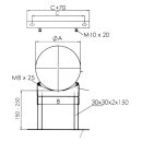 Ø 250 mm Schornstein - Wandhalterung verstellbar 150 - 250 mm
