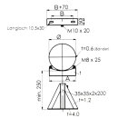 Ø 200 mm Schornstein - Wandhalterung ab 250 mm