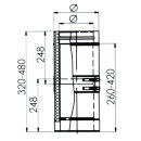 Ø 180 mm Schornstein - Schiebelement 320-480 mm
