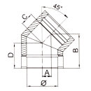 Ø 200 mm Schornstein - Winkel 45°