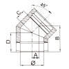 Ø 200 mm Schornstein - Winkel 45°