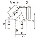 Ø 180 mm Schornstein - Winkel 90° mit Reinigungsöffnung