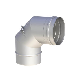 Jeremias EW-FU Winkel 87° starr mit Revisionsklappe (rollnahtgeschweißt) Ø 130 mm, 0,6mm