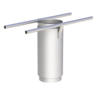 Jeremias EW-FU Zwischenstutzen 330 mm mit Dehnungsausgleich, inkl. 2 x Befestigungsstangen, Ø 80 mm