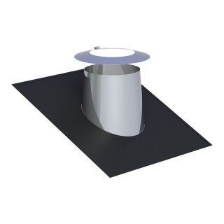 Ø 180 mm - Dachdurchführung Schwarz 16-25° mit Wetterkragen + Elastomerrand