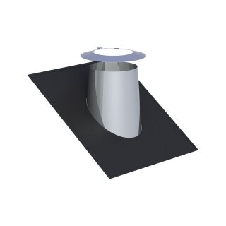 Schornstein - Dachdurchführung 26-35° mit Wetterkragen + Elastomerrand Schwarz