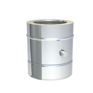 Ø 180 mm Jeremias DW FU Messelement 250 mm mit Muffe und Verschlussschraube Hochglanz