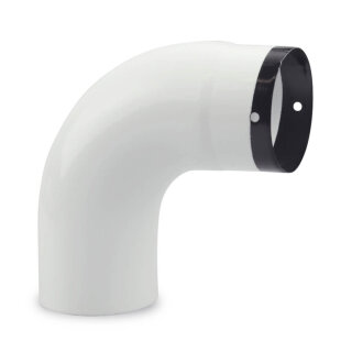 Ø 100 mm Ofenrohr Bogen glatt 90° emailliert Weiß