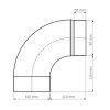 Ø 100 mm Ofenrohr Bogen glatt 90° emailliert Weiß