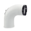 Ø 100 mm Ofenrohr Bogen glatt 90° mit Reinigungsöffnung emailliert Weiß