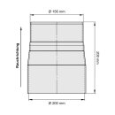 Ofenrohr Reduzierung 200 mm > 160 mm Schwarz