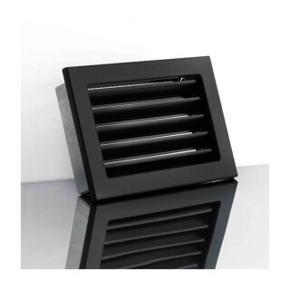 Lüftungsgitter mit festen Lamellen Schwarz 200 x 145 mm