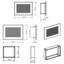 Lüftungsgitter mit Metallgaze Schwarz 220 x 220 mm