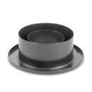 Pelletofenrohr Erweiterung mit Rosette Ø 100 mm > Ø 150 mm emailliert Grau