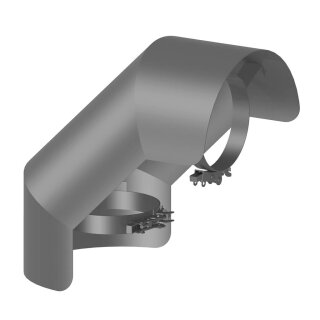 Ø 120 mm Ofenrohr Strahlungsschutz Bogen 90° stehend Gussgrau