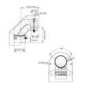 Ø 150 mm Ofenrohr Strahlungsschutz Bogen 90° stehend Gussgrau