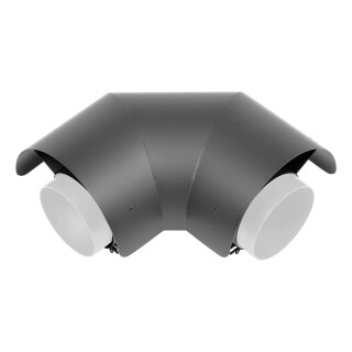 Ø 120 mm Ofenrohr Strahlungsschutz Bogen 90° liegend Gussgrau