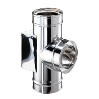 Ø 200 mm Schiedel ICS Rauchrohranschluss 90° mit Putztüranschluss eckig