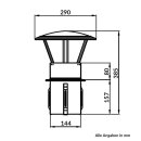Regenhaube abklappbar Ø 150 mm Edelstahl