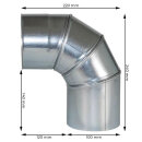Ø 100 mm Verstellbarer Bogen für Lüftungsrohr