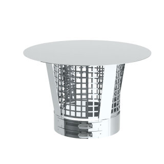Ø 115 mm Regenhaube mit Funkenschutzgitter Hochglanz
