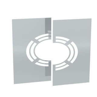 Ø 100 mm Jeremias DW FU / DW Silver Wand- und Deckenblende für Hinterlüftung zweiteilig 1° - 65° Hochglanz