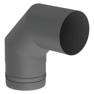 Ø 100 mm Pelletofenrohr 90° Bogen dreiteilig Grau