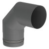 Ø 100 mm Pelletofenrohr 90° Bogen dreiteilig Grau