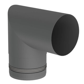 Ø 100 mm Pelletofenrohr 90° Bogen zweiteilig Grau