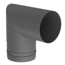 Ø 100 mm Pelletofenrohr 90° Bogen zweiteilig Grau