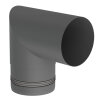 Ø 100 mm Pelletofenrohr 90° Bogen zweiteilig Grau