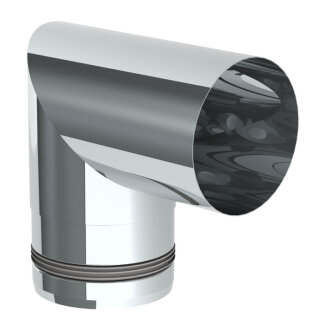 Ø 100 mm Pelletofenrohr 90° Bogen zweiteilig Edelstahl