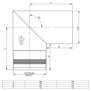 Ø 100 mm Pelletofenrohr 90° Bogen zweiteilig Edelstahl
