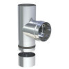 Ø 100 mm Pelletofenrohr T-Stück 90° mit Kondensatschale und Muffe Edelstahl