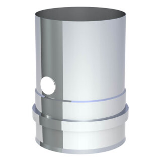 Ø 100 mm Pelletofenrohr Ofenanschlussstück mit Messstutzen und Muffe Edelstahl